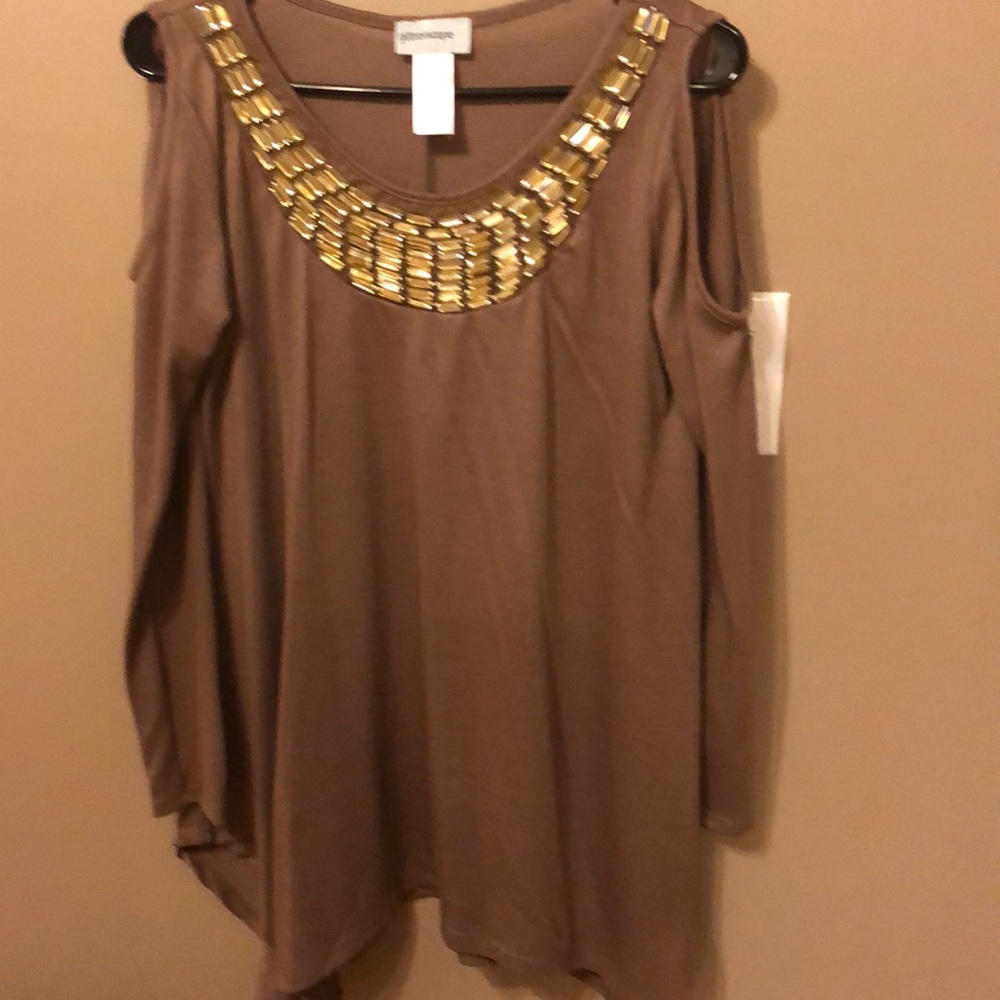 Boutique cold shoulder blouse.